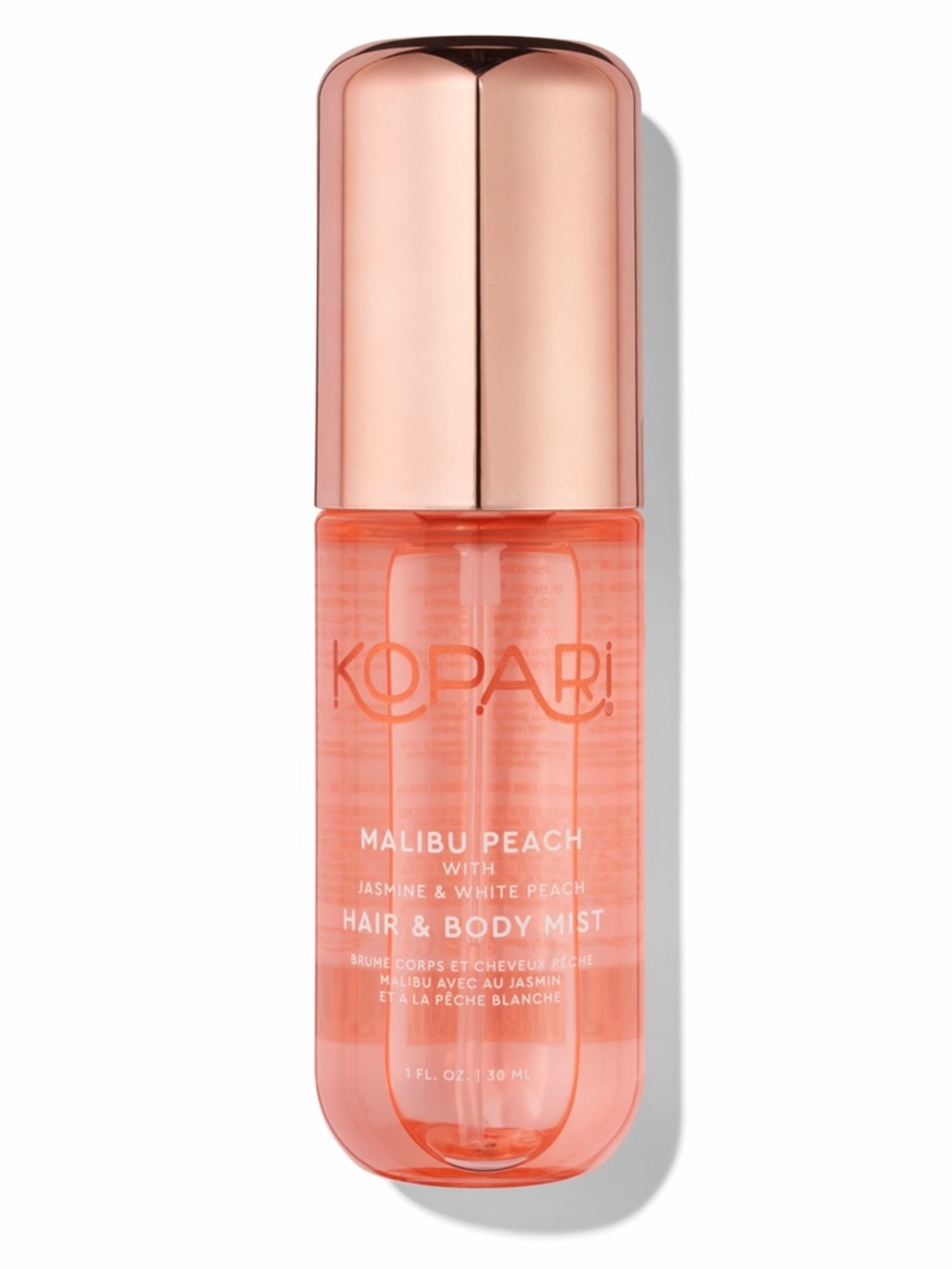 Kopari Malibu Peach Hair & Body Mist Travel Size 1oz